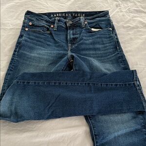 American Eagle Outfitters Men's Dark Blue Slim Straight Jeans